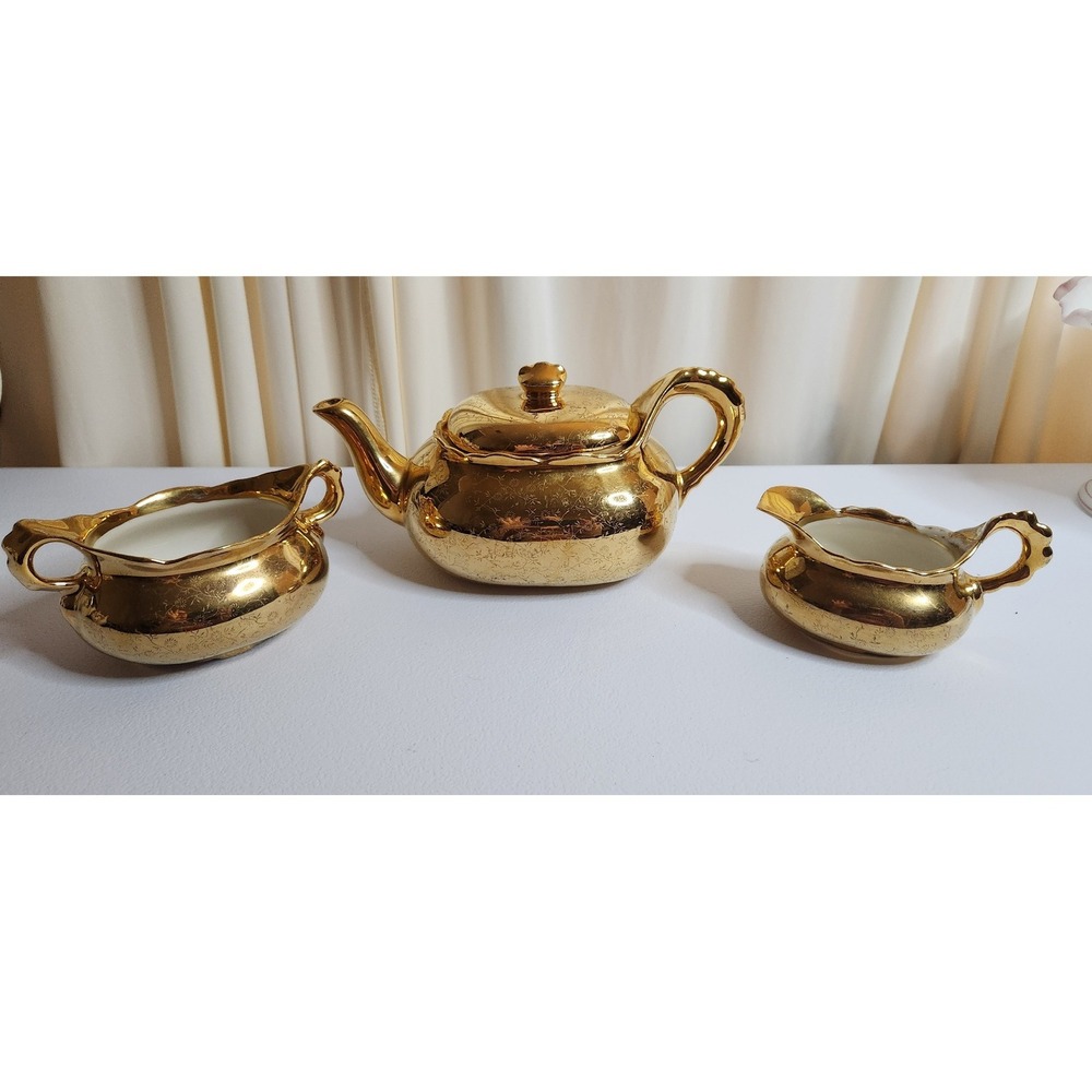 Knox Imperial Gold Luster 3pc Tea Set